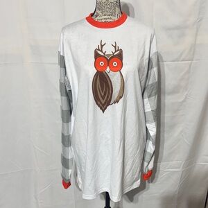 Hooters White and Orange Owl Pajama Top